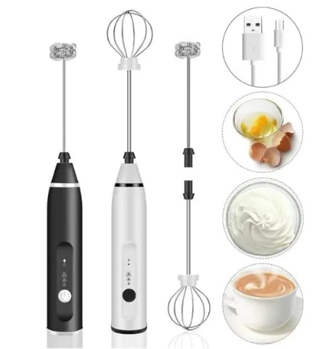 2-in-1 Rechargeable Coffee Beater & Egg Whisker – Handheld Electric Whisk for Coffee, Tea & Lattes