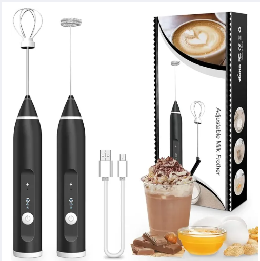 2-in-1 Rechargeable Coffee Beater & Egg Whisker – Handheld Electric Whisk for Coffee, Tea & Lattes