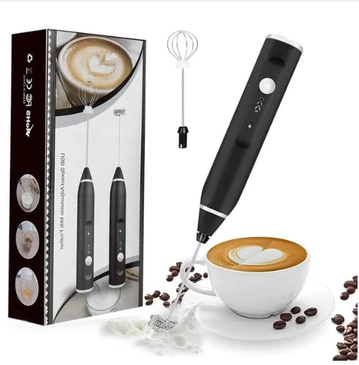 2-in-1 Rechargeable Coffee Beater & Egg Whisker – Handheld Electric Whisk for Coffee, Tea & Lattes