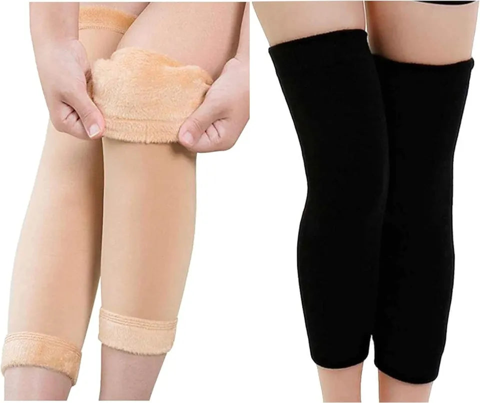Soft Stretchable Knee Warmers – Ultra Warm Fleece | Premium Fleece Knee Warmers | Winter Pain Relief